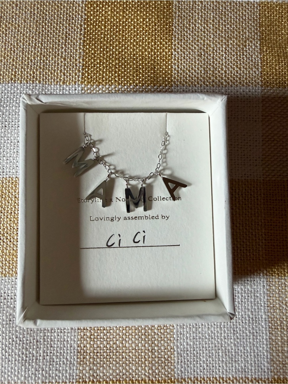 Fair-Trade Noonday Collection 'MAMA' Letter Charm Necklace - Silver